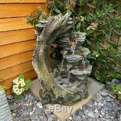 Open Crystal Falls Woodland Garden Water Feature, Outdoor Fountain Great Value