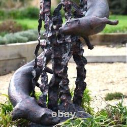 Otter fountain. Water feature. Garden ornament cast aluminium