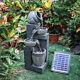 Outdoor Cascading Led Tiered Water Fountain Garden Solar Power Feature Statues