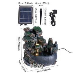 Outdoor Decoration Solar Water Feature Fountain Rockery Garden Relaxing Ambiance