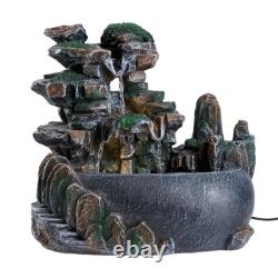 Outdoor Decoration Solar Water Feature Fountain Rockery Garden Relaxing Ambiance