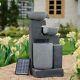 Outdoor Fountain Cascading Water Feature Led Statue Solar Electric Lights & Pump