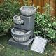 Outdoor Fountain Garden Water Feature Stone Statue With Led Light Solar / Corded