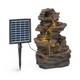 Outdoor Fountain Solar Fountain Garden Patio Cascade Water Feature 4 Levels 2.8w