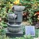 Outdoor Garden Led Light Solar Fountain Water Feature Garden Cascading Fountain
