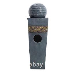 Outdoor Garden Patio LED Water Fountain Feature Sphere Ball Waterfall with Pump