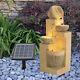 Outdoor Garden Solar Fountain Cascading Water Feature Fairy Led Lighting & Pump
