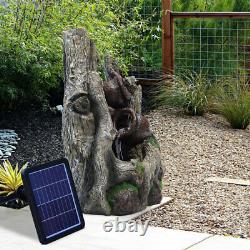 Outdoor Garden Solar Water Feature LED Light Fountain Cascading Waterfall Statue