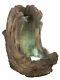 Outdoor Garden Water Feature Curving Log Fountain Water Fall Freestanding Led