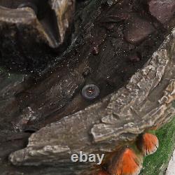 Outdoor Garden Water Feature Fountain LED Light Cascading Wooden Effect Statue