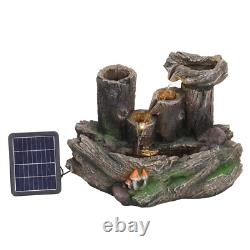 Outdoor Garden Water Features Resin Cascading Fountain Solar Statue Fountains
