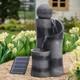 Outdoor Garden Water Fountain Solar Water Feature Statues Decor With Led Light Uk