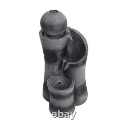 Outdoor Garden Water Fountain Solar Water Feature Statues Decor With LED Light UK
