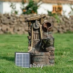 Outdoor LED Solar Water Fountain Classic Oriental Wells Garden Water Feature