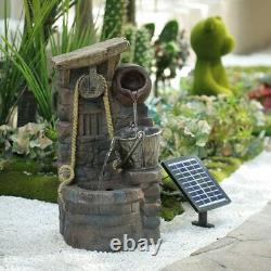 Outdoor LED Solar Water Fountain Classic Oriental Wells Garden Water Feature