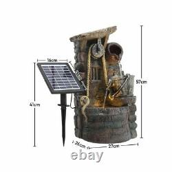 Outdoor LED Solar Water Fountain Classic Oriental Wells Garden Water Feature