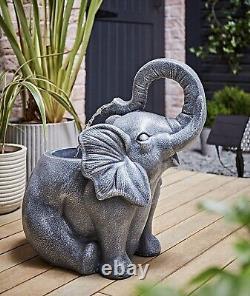 Outdoor Solar Elephant Water Feature Garden Water Fountain