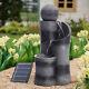 Outdoor Solar Garden Water Feature Auto Water Flowing Rockery Fountain With Lights