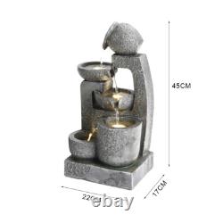 Outdoor Solar Power LED Water Bowl Fountain Garden Water Feature Fountain UK