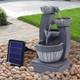 Outdoor Solar Power Water Fountain With Led Light