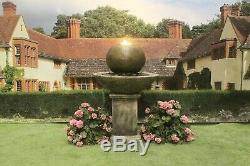 Outdoor Stone Garden Water Fountain Feature Patio Ball Fountain On Classic Plint
