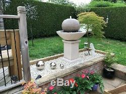 Outdoor Stone Garden Water Fountain Feature Patio Ball Fountain On Classic Plint