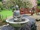 Outdoor Stone Garden Water Fountain Feature Patio Buddha Fountain Solar Pump