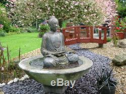 Outdoor Stone Garden Water Fountain Feature Patio Serene Buddha Fountain