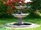 Outdoor Stone Water Feature Fountain 2 Tiered Garden Ornament Statue