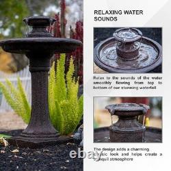 Outdoor Water Fountain Bird Bath 28 Resin Garden Cascade Feature
