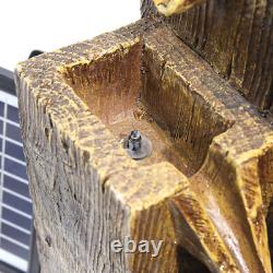 Outdoor Water Fountain LED Lights Pump Garden Statues Decor Solar Power Cascade