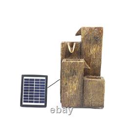 Outdoor Water Fountain LED Lights Pump Garden Statues Decor Solar Power Cascade