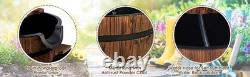 Outdoor Water Fountain Wooden Barrel Pump Rustic Vintage Garden Patio Decoration