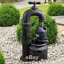 Outside spring fountain cascade copper antique optics garden water feature pump