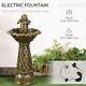 Outsunny 2 Tier Garden Fountain Self Contained Cascading Water Feature Electric