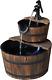 Outsunny Wooden Water Pump Fountain Cascading Feature Barrel Garden Deck 2 Tier