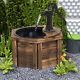 Outsunny Woodenelectric Water Fountain Garden Ornament Withhand Pump Vintage Style