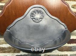 PEWTER Lavabo WALL WATER WINE FOUNTAIN VENEERED PLAQUE VINTAGE FRENCH WORKING