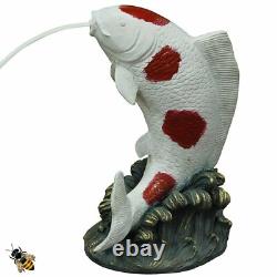 POND SPITTER KOI FISH GARDEN WATER FOUNTAIN FEATURE STATUE 1.5m HOSE NEW &