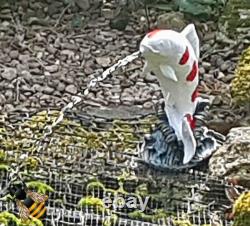 POND SPITTER KOI FISH GARDEN WATER FOUNTAIN FEATURE STATUE 1.5m HOSE NEW &