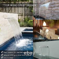 PONDO 90 cm Water Blade Cascade Pool Fountain Water Feature With LED light strip