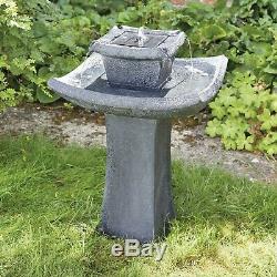 Pagoda Cascading Water Feature Solar Powered 72cm Stone Garden Fountain Ornament