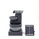 Patio Solar Waterfall Statue Water Feature Led Lighting Outdoor Garden Fountains