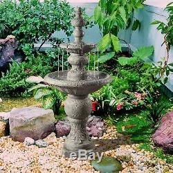 Peaktop Outdoor Décor Garden 2-Tier Water Pump Fountain Water Feature VFD8179-UK