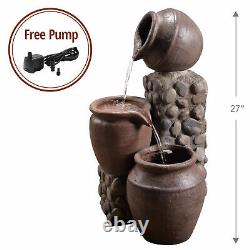 Peaktop Outdoor Garden Patio Pot Waterfall Water Fountain Feature VFD8210-UK