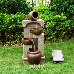 Peaktop Solar Power Water Fountain Garden Bronze Ornament Lights PT-SF0001