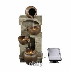 Peaktop Solar Power Water Fountain Garden Bronze Ornament Lights PT-SF0001