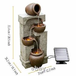 Peaktop Solar Power Water Fountain Garden Bronze Ornament Lights PT-SF0001