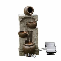 Peaktop Solar Power Water Fountain Garden Bronze Ornament Lights PT-SF0001