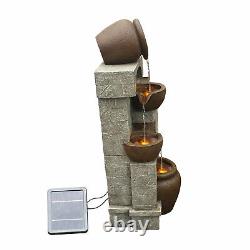 Peaktop Solar Power Water Fountain Garden Bronze Ornament Lights PT-SF0001